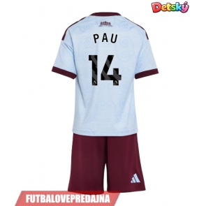 Lacne Dětský Futbalové dres Aston Villa Pau Torres #14 2026-27 Krátky Rukáv - Tretina (+ trenírky)